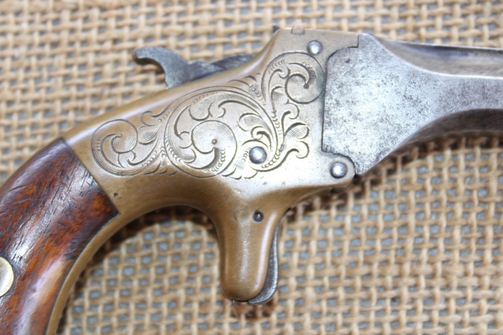 Rare Civil War TJ Stafford 22 Rimfire Engraved Pistol WOW! PENNY START!-img-5