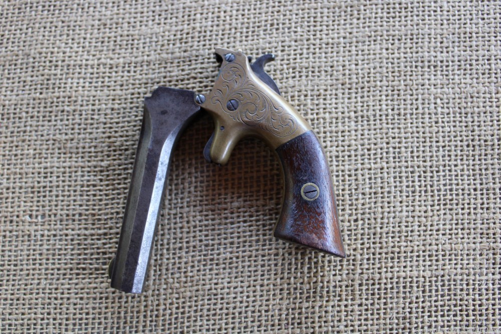 Rare Civil War TJ Stafford 22 Rimfire Engraved Pistol WOW! PENNY START!-img-13