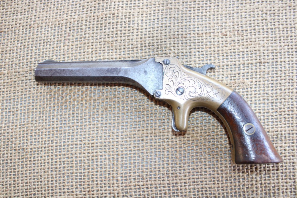 Rare Civil War TJ Stafford 22 Rimfire Engraved Pistol WOW! PENNY START!-img-0