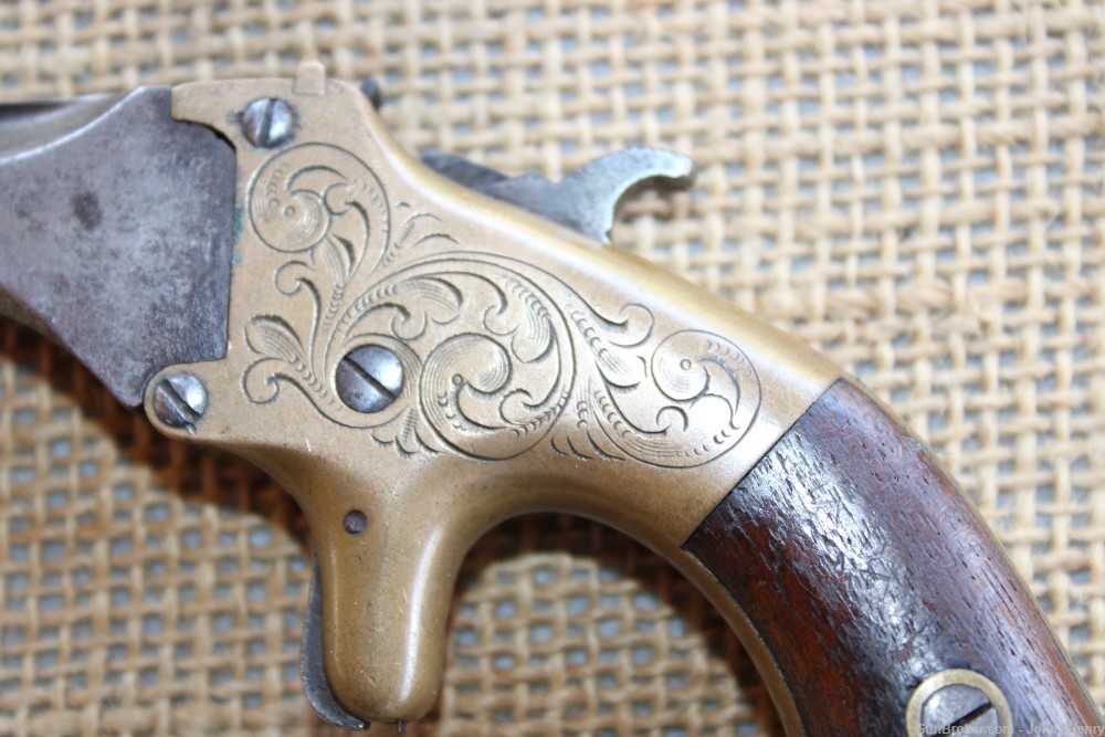 Rare Civil War TJ Stafford 22 Rimfire Engraved Pistol WOW! PENNY START!-img-2
