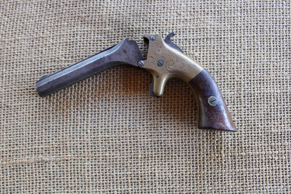 Rare Civil War TJ Stafford 22 Rimfire Engraved Pistol WOW! PENNY START!-img-15