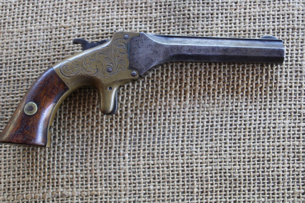 Rare Civil War TJ Stafford 22 Rimfire Engraved Pistol WOW! PENNY START!-img-4
