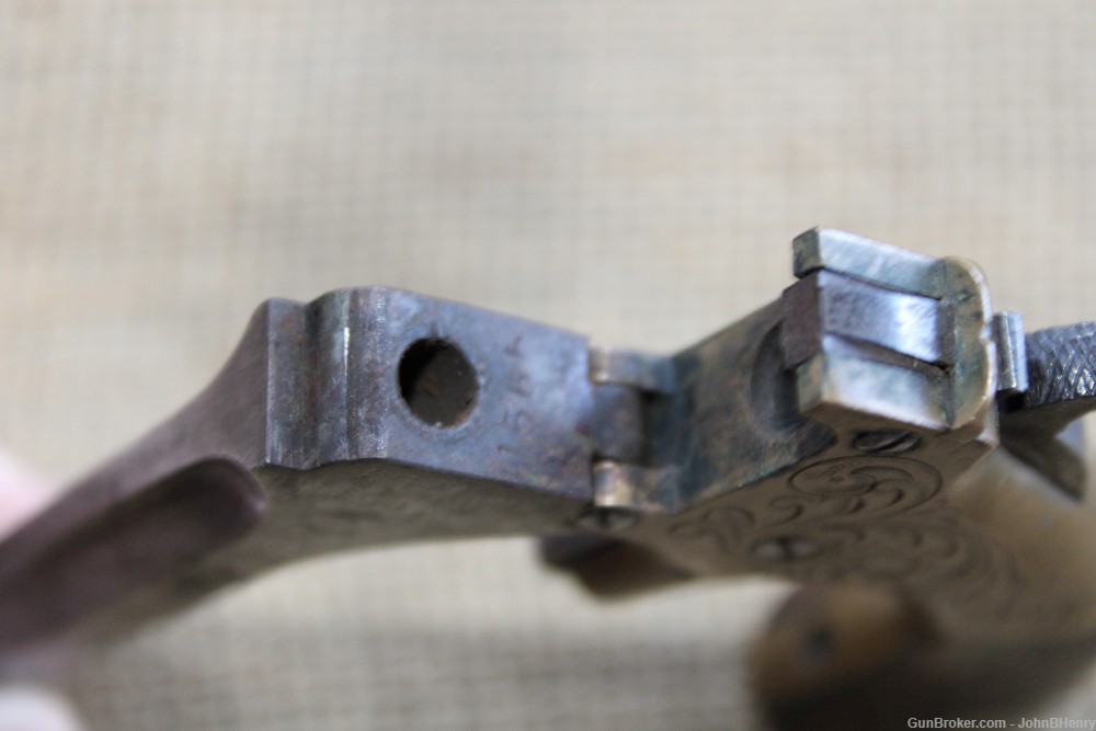 Rare Civil War TJ Stafford 22 Rimfire Engraved Pistol WOW! PENNY START!-img-11