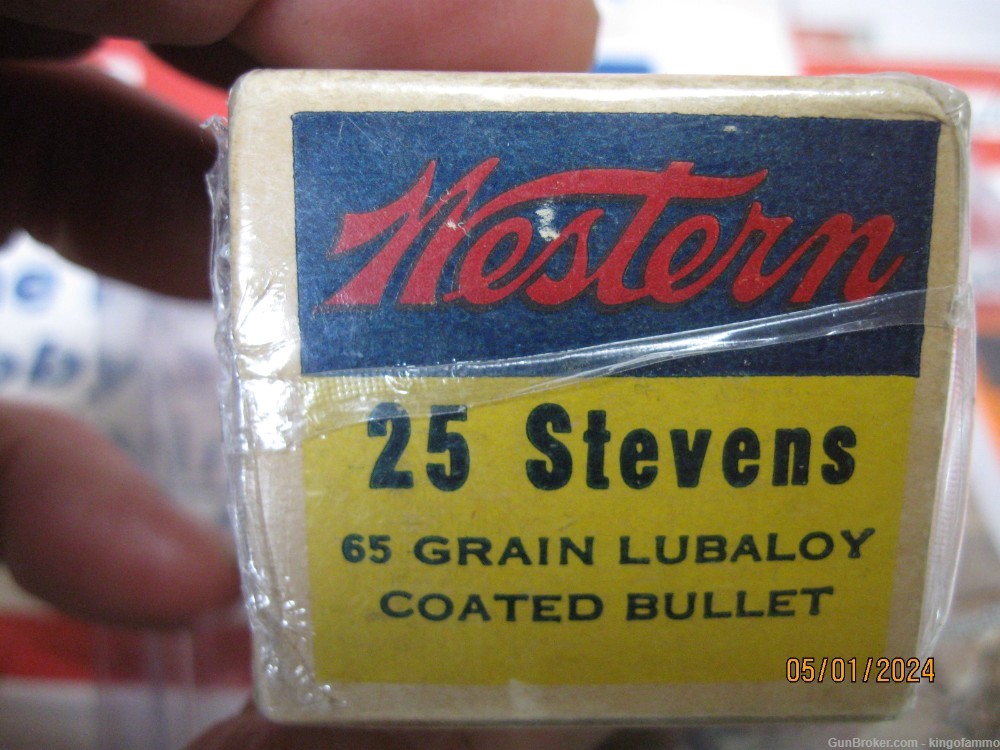 Rare Now 25 STEVENS Long Western Minty 50 rd Rimfire Target Box Ammo; more-img-2