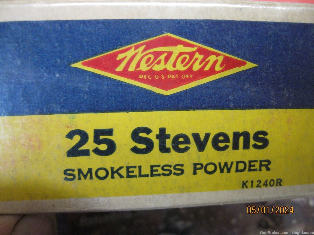 Rare Now 25 STEVENS Long Western Minty 50 rd Rimfire Target Box Ammo; more-img-3