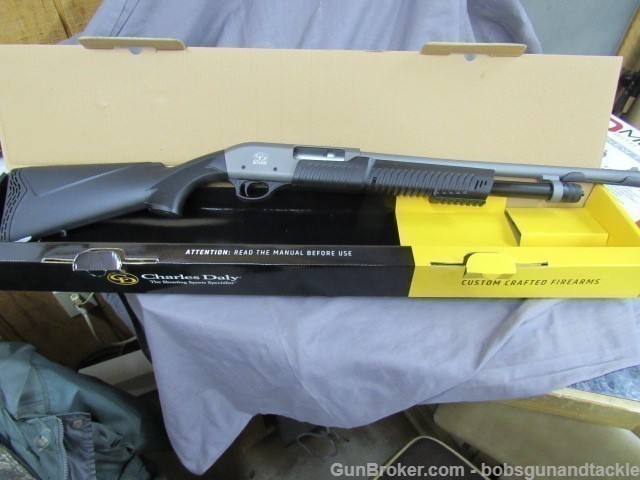 Charles Daly 301 Tactical Grey Pump Shotgun 18.5"BBL 5+1 Capacity-img-1