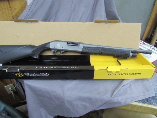 Charles Daly 301 Tactical Grey Pump Shotgun 18.5"BBL 5+1 Capacity-img-11