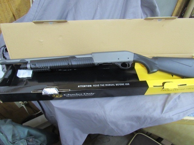 Charles Daly 301 Tactical Grey Pump Shotgun 18.5"BBL 5+1 Capacity-img-0