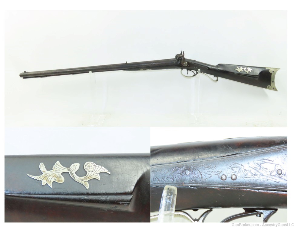  New York J.M. CASWELL Antique SxS AMERICAN Rifle & 20g. Shotgun Combo-img-0