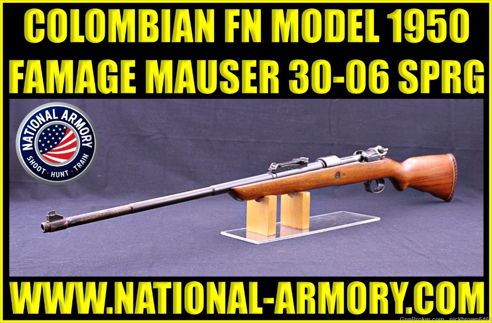 COLOMBIAN FN MODEL 1950 SHORT RIFLE 30-06 FAMAGE MAUSER FNH K98 C&R-img-0