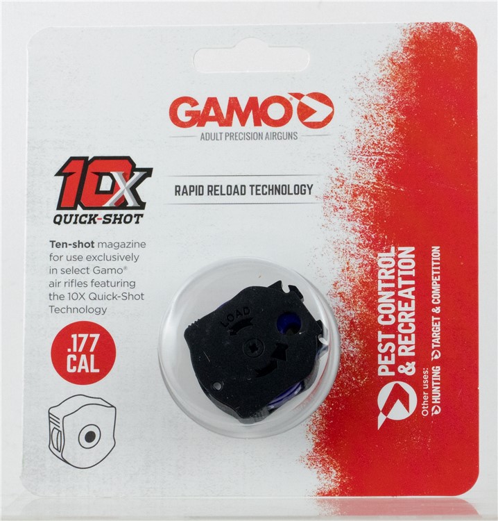 Gamo 621258754 10X Quick-Shot 177 Pellet Polymer Black 10rd for Gamo Swarm -img-0