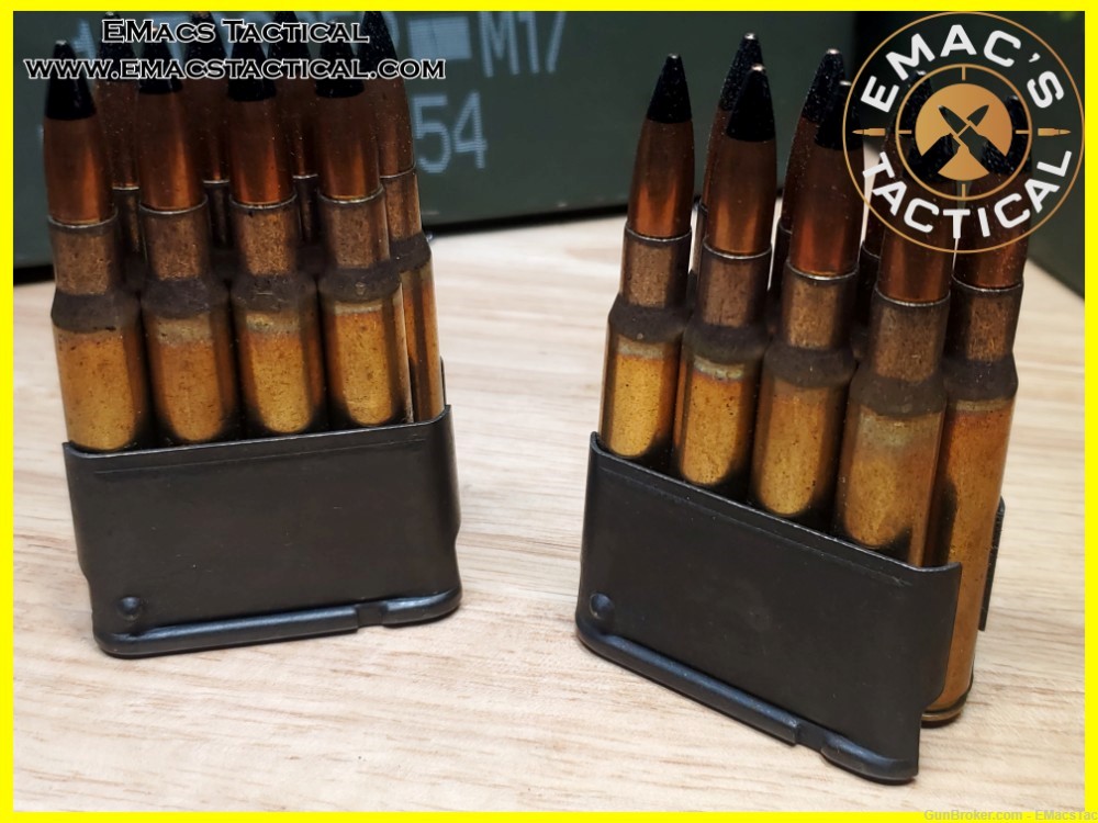 30-06 Black Tipped Armor Piercing [AP] 8 Round Enbloc Clip [5x Clips]-img-3