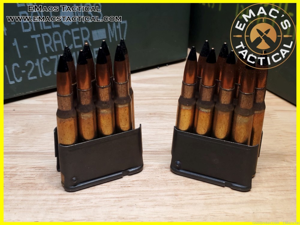30-06 Black Tipped Armor Piercing [AP] 8 Round Enbloc Clip [5x Clips]-img-2