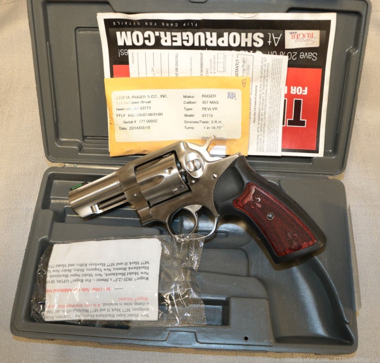 Ruger GP100 Stainless 357 Mag 6 Shot Revolver Factory Case-img-1