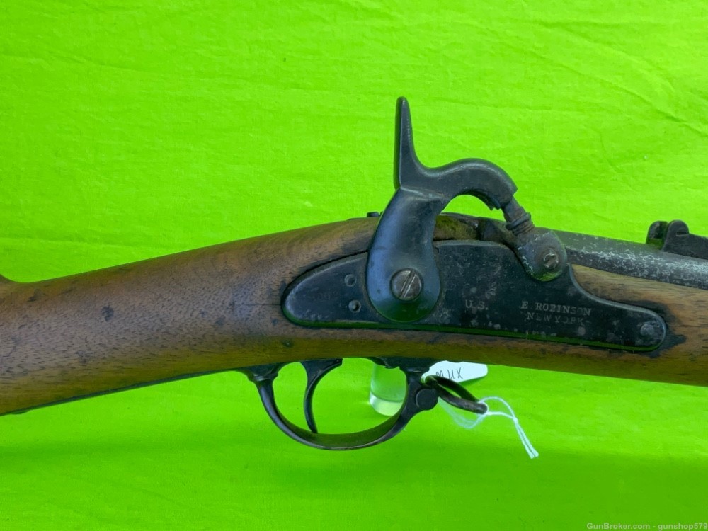 Civil War Springfield 1861 Contract Musket 58 Cal E Robinson NY MFG 1863-img-3