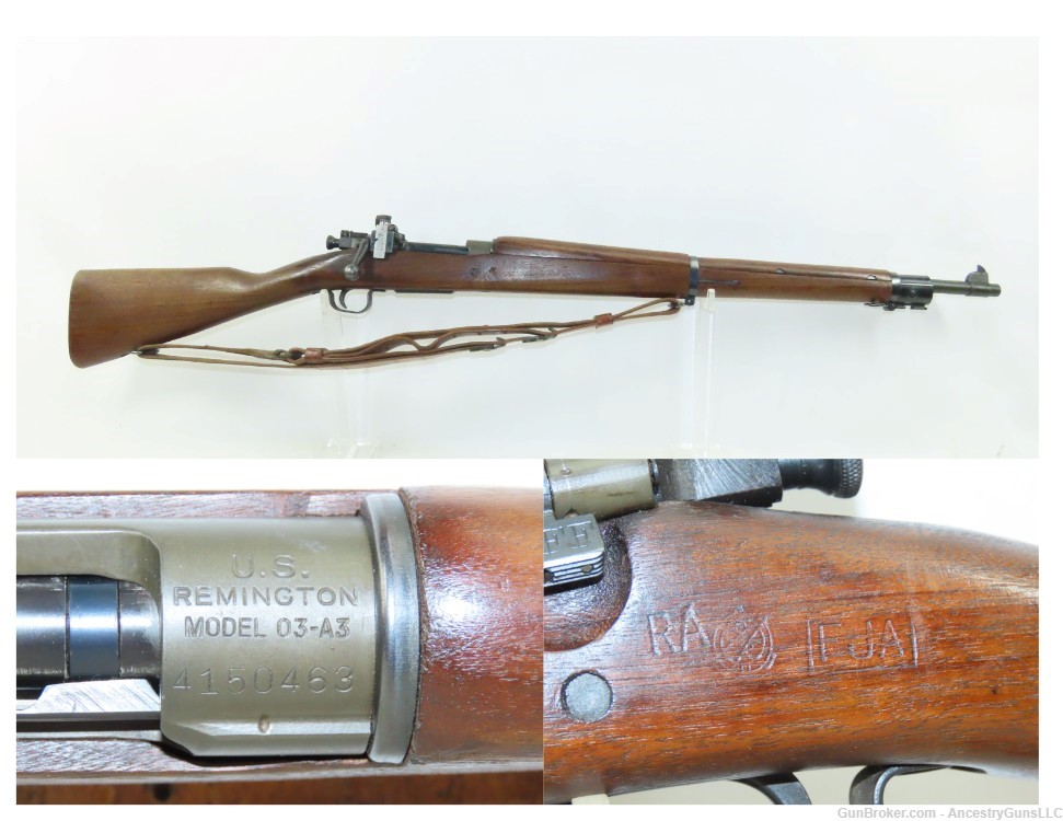 WORLD WAR II U.S. Remington M1903A3 Bolt Action C&R INFANTRY Rifle .30-06  -img-0