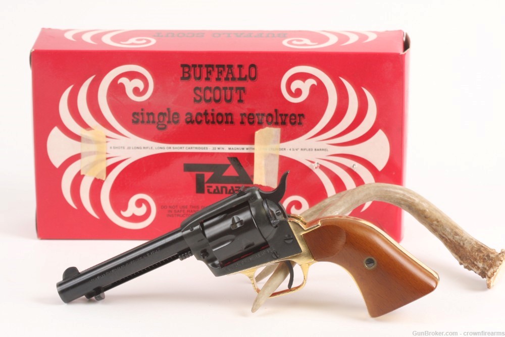 EXCAM BUFFALO SCOUT 22 LR AND MAG GOLD FINISH-img-0
