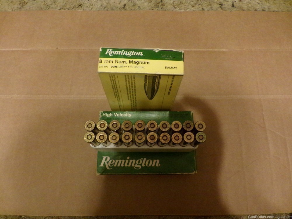 Two Full Boxes of Hard to Find Remington 220gr. 8mm Remington Magnum. -img-2