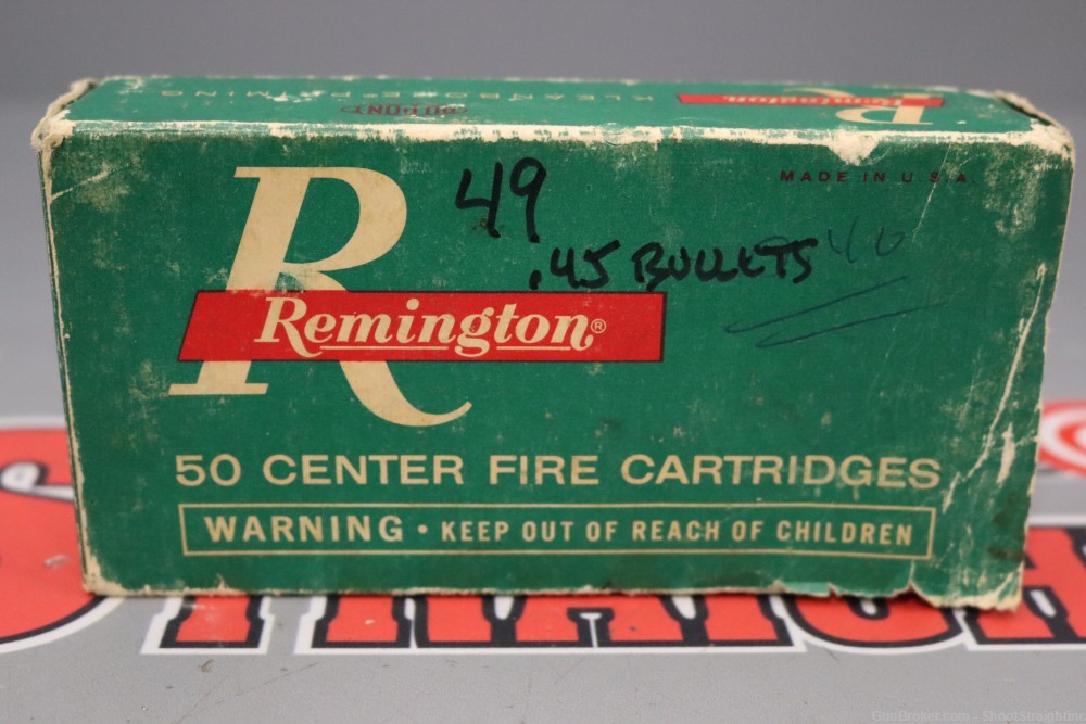 Lot O' One (1) Box of 49rds Remington .45 Auto Rim 230gr Lead-img-1