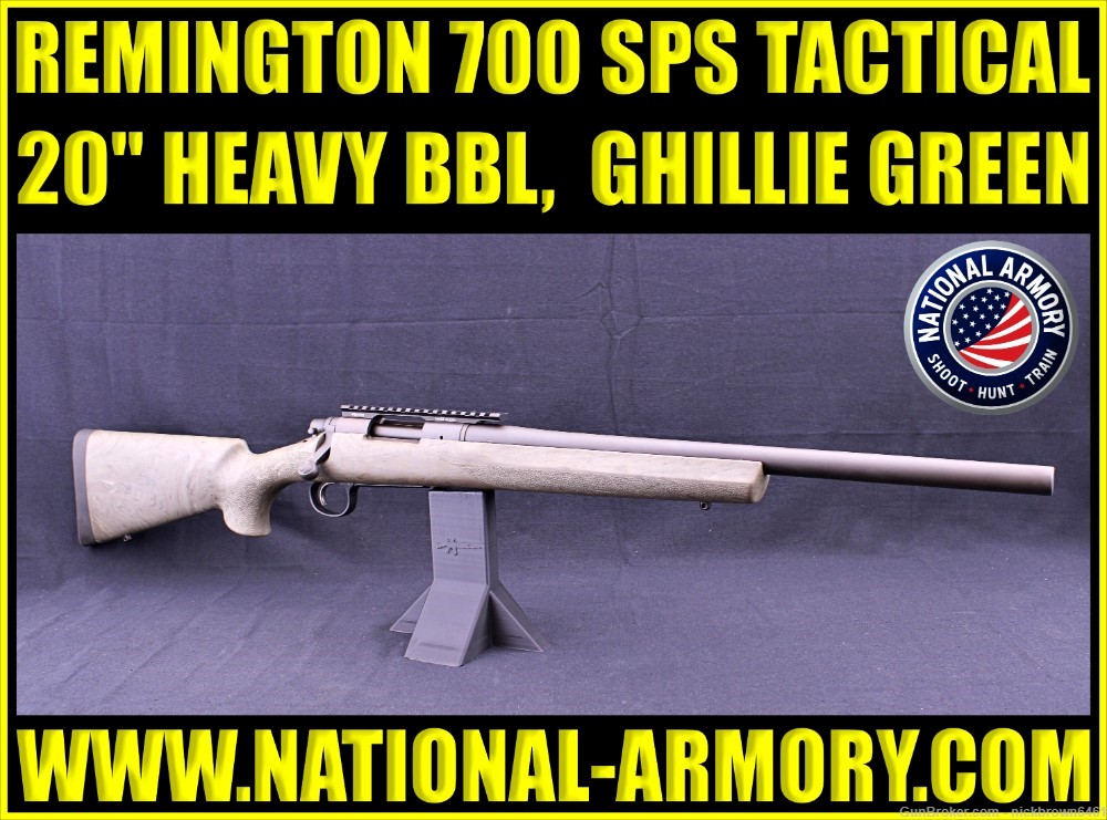 REMINGTON 700 SPS TACTICAL 223 REMINGTON 20" HEAVY BBL GHILLIE GREEN STOCK-img-0