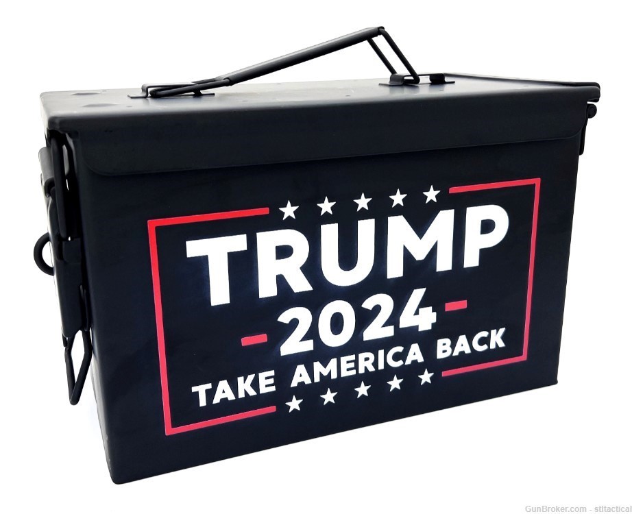 Trump 2024 50cal Ammo Can - Black - UV Printed (Permanent)-img-0