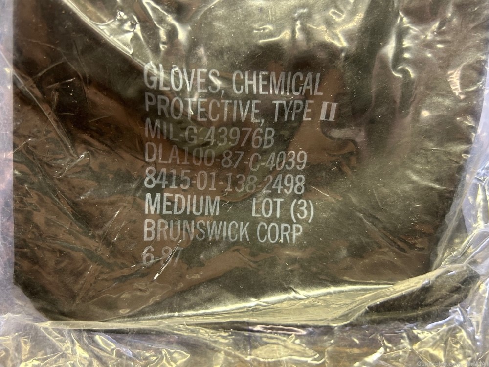 USGI Chemical Protective Heavy Rubber Gloves NOS -img-3