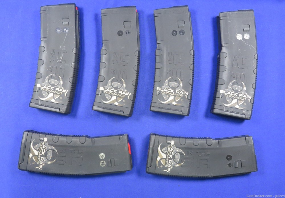 Set of 6 Black Rain Ordnance Laser Engraved AR15 Magazines-See Description-img-0
