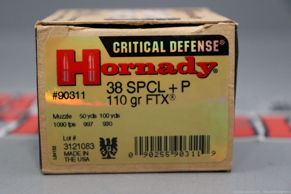 Lot o' 25 Rounds Hornady Critical Defense .38 Special +P 110gr Ammunition -img-2
