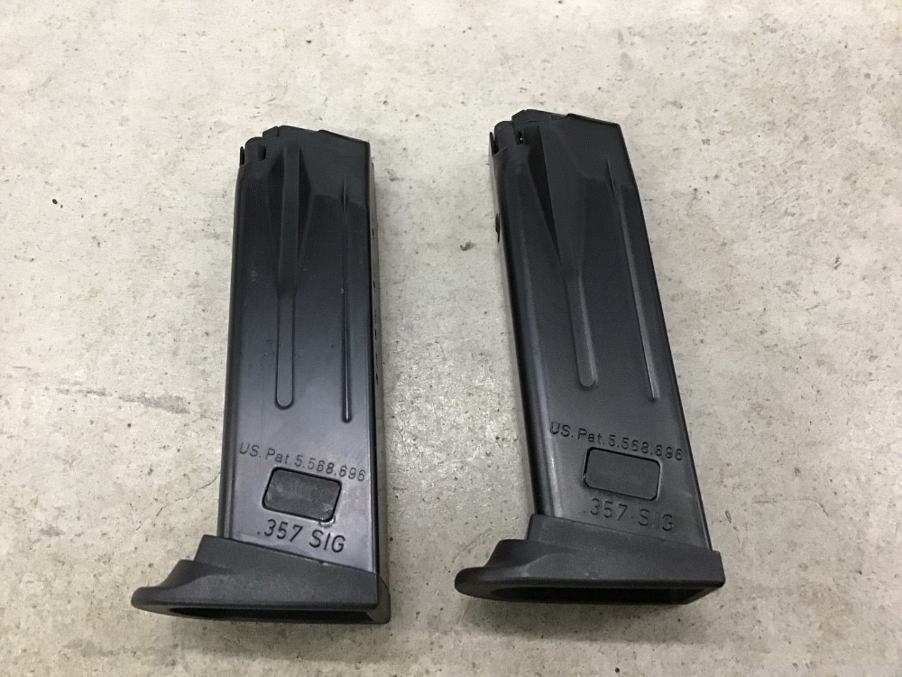 Lot of 2 Factory Heckler & Koch H&K .357 Sig 10rd Mags Penny Auction NR -img-1