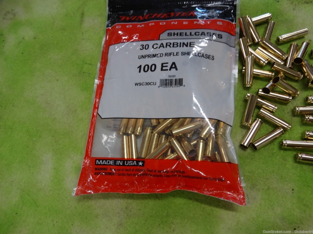 132 30 Carbine reloading brass 100 New Winchester 32 once fired-img-5
