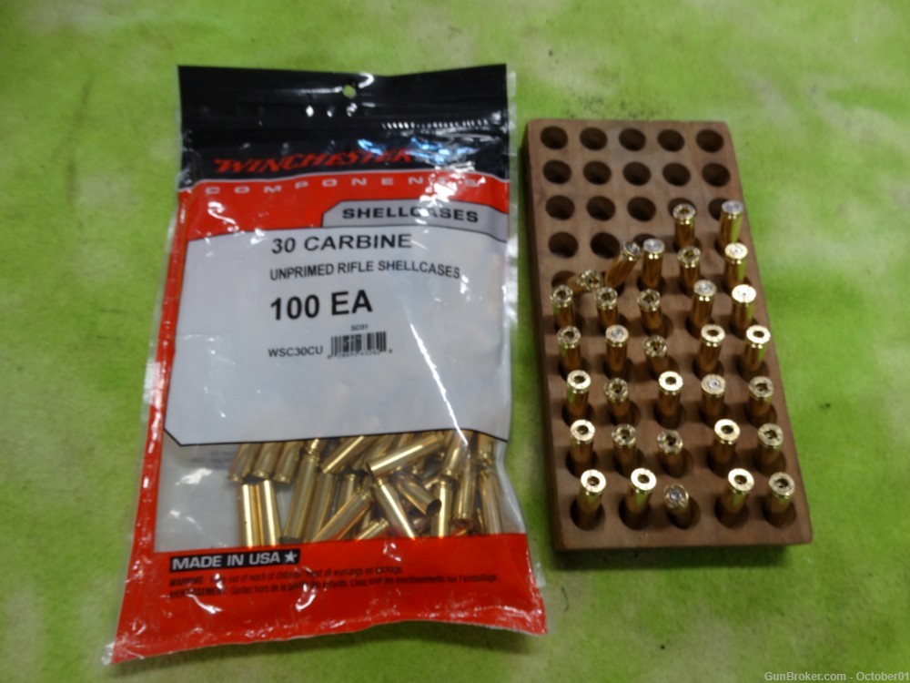 132 30 Carbine reloading brass 100 New Winchester 32 once fired-img-0