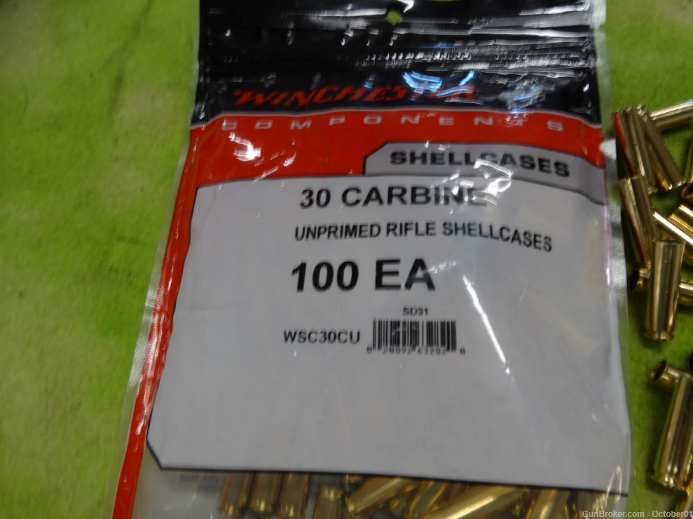 132 30 Carbine reloading brass 100 New Winchester 32 once fired-img-4
