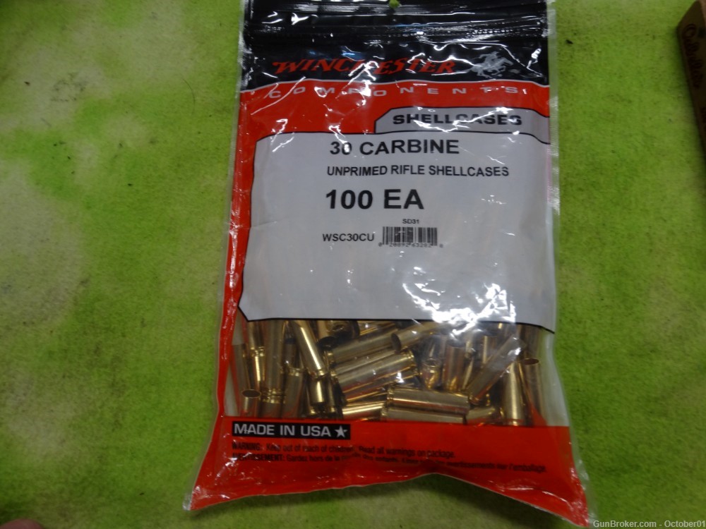 100 New Winchester 30 Carbine reloading brass WSC30CU-img-0