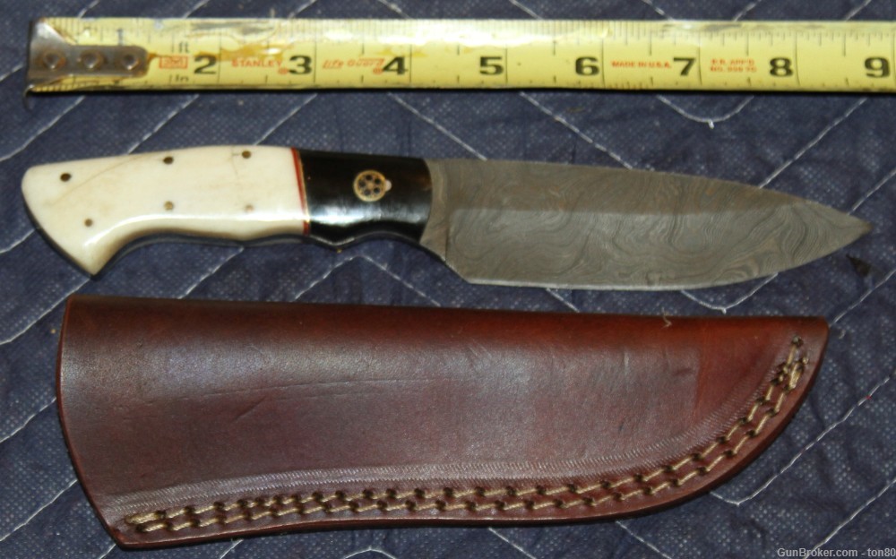 CUSTOM HANDMADE HUNTING KNIFE DAMASCUS STEEL 2230-img-0
