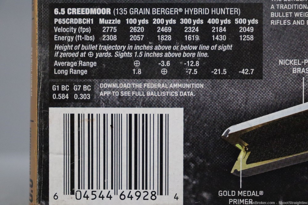 Lot O' Federal Premium Berger Hybrid Hunter 135gr 6.5Creedmoor [20rds]-img-5