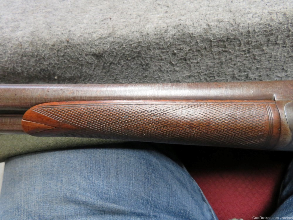 ANTIQUE BELGIAN “PRIZE MACHINE GUN” DOUBLE BARREL 12 GAUGE SHOTGUN-img-18