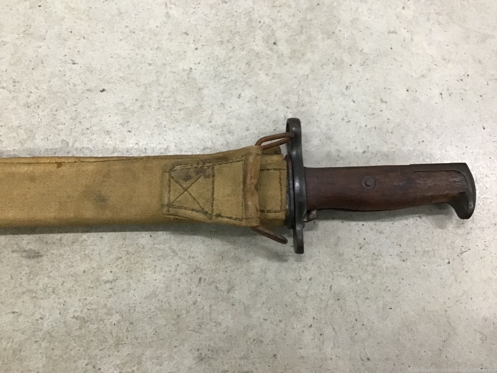 USGI M1905 Springfield 1903 Bayonet Made 1909 Canvas Scabbard Penny 0.01 NR-img-3
