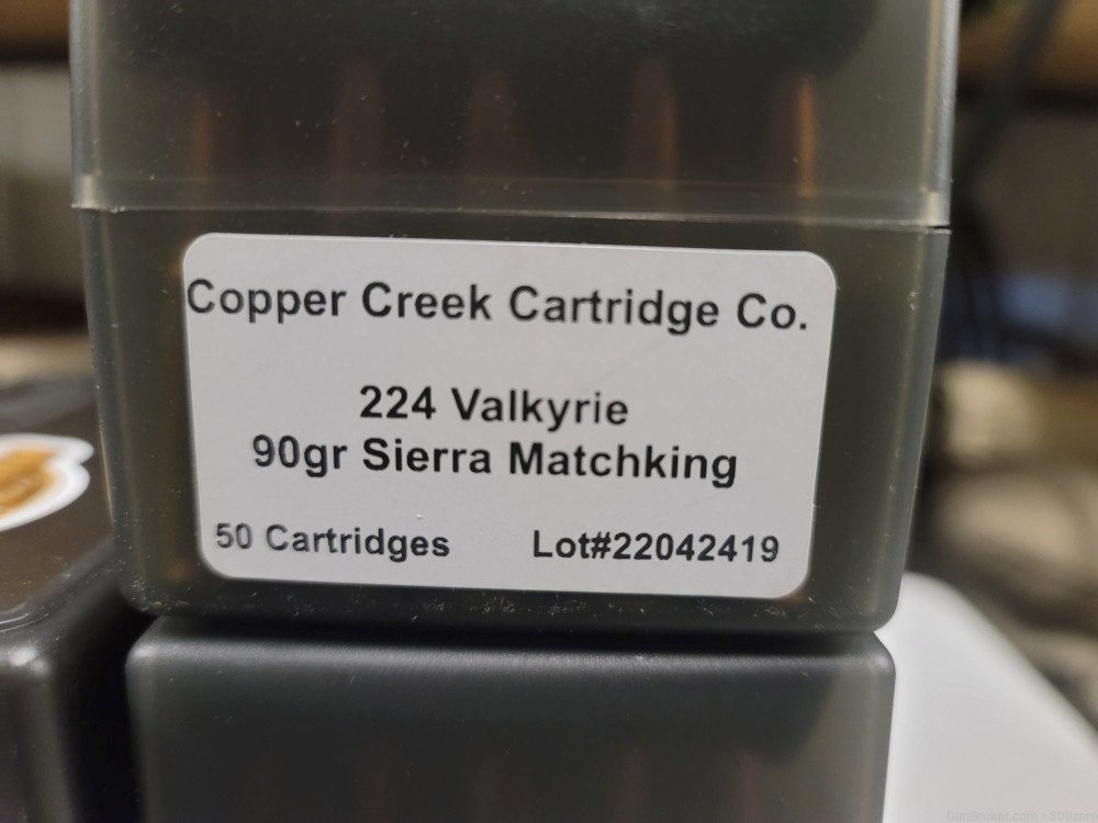 Copper Creek Cartridge Co. 224 Valkyrie 90 gr SMK 50 rounds-img-2