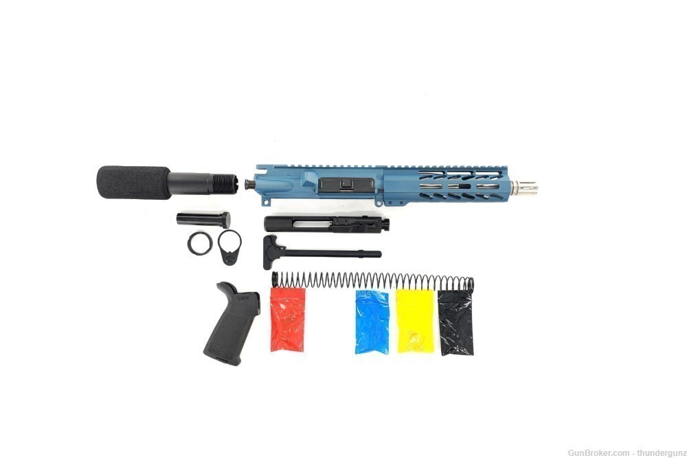 AR-15 Kit Assembly, Cerakote Blue 7.5 "Stainless Barrel, 7"Rail-(NO LOWER)-img-0