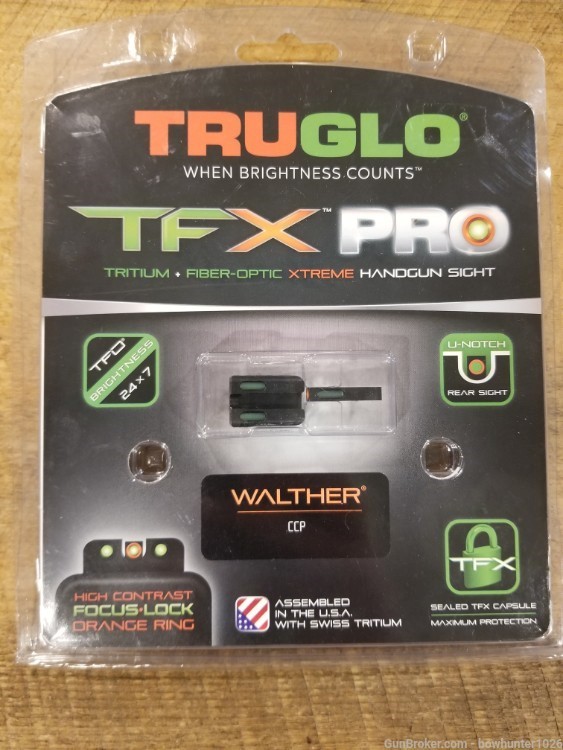 TruGlo TFX Pro Walther CCP Tritium Fiber Optic sight-img-0