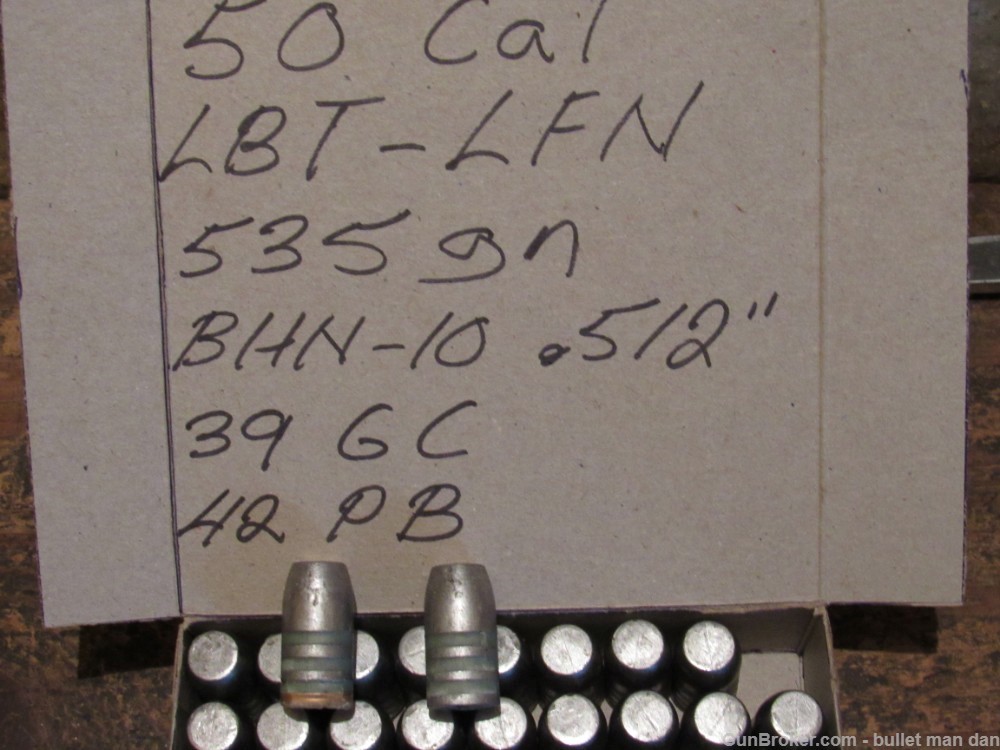 50 cal LBT 535gn .512" BHN-10  81 bullets-img-0