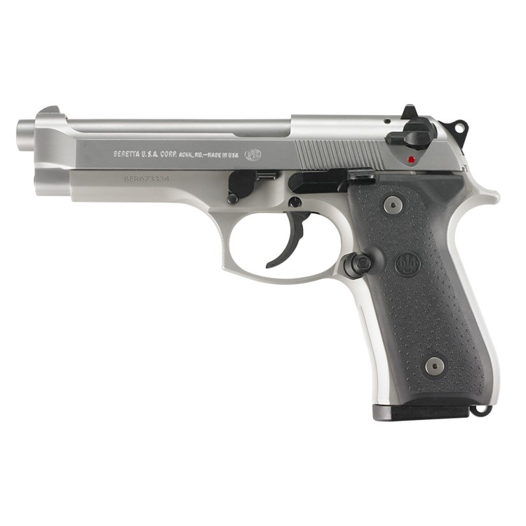 Beretta 92 FS Pistol 9mm Inox Stainless Steel 4.9 -img-0