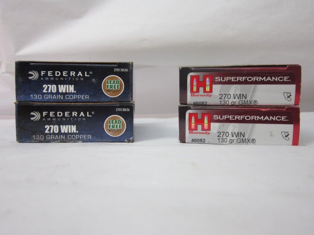 Hornady & Federal Lead Free .270 Winchester Ammunition, 80 Rnds Factory New-img-0