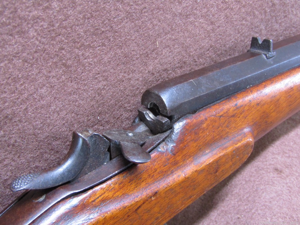 Antique Belgian Flobert 22 Cal Single Shot Roling Block Rifle-img-10