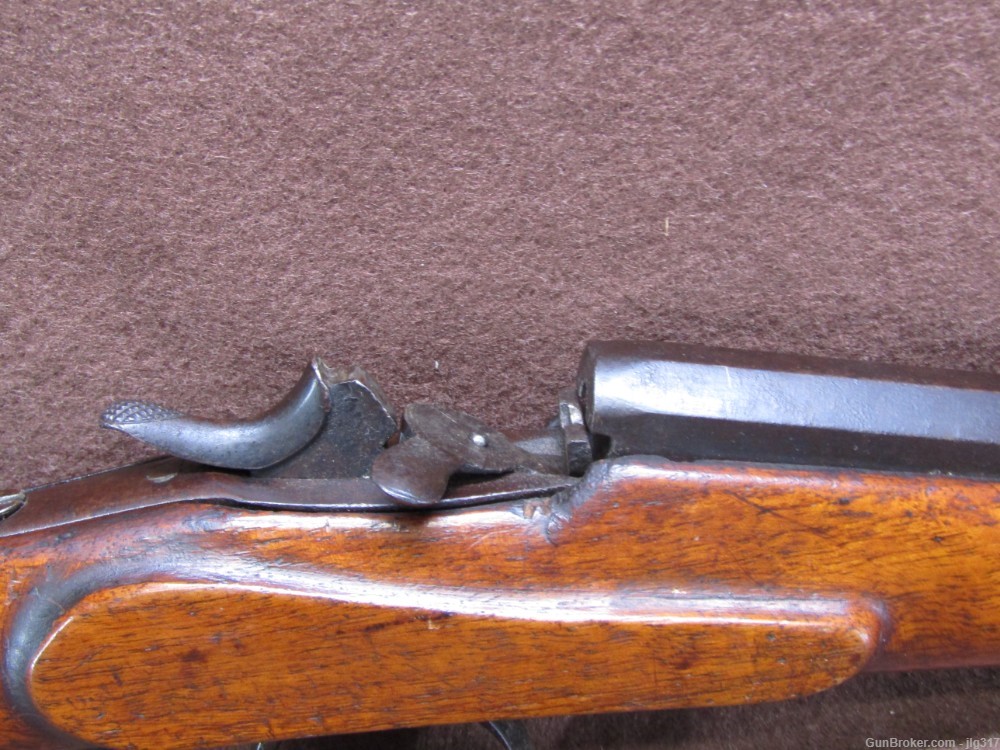 Antique Belgian Flobert 22 Cal Single Shot Roling Block Rifle-img-9