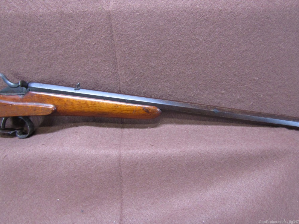 Antique Belgian Flobert 22 Cal Single Shot Roling Block Rifle-img-2