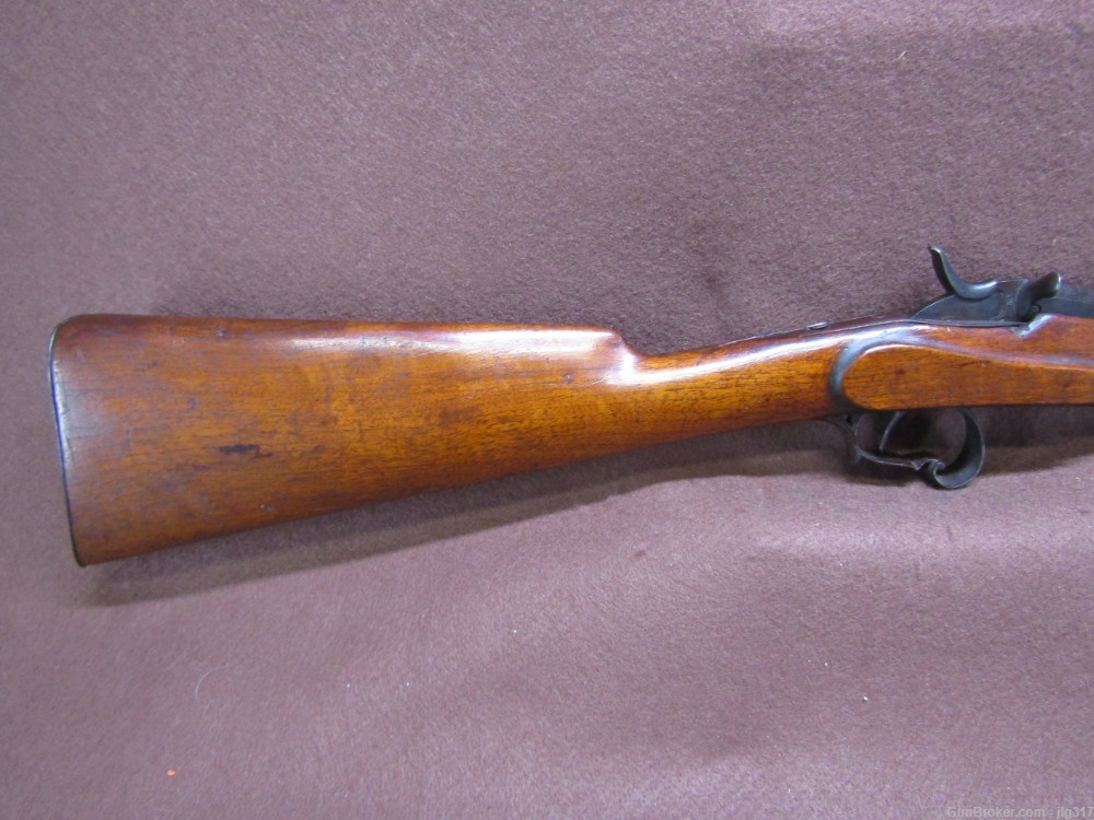 Antique Belgian Flobert 22 Cal Single Shot Roling Block Rifle-img-1