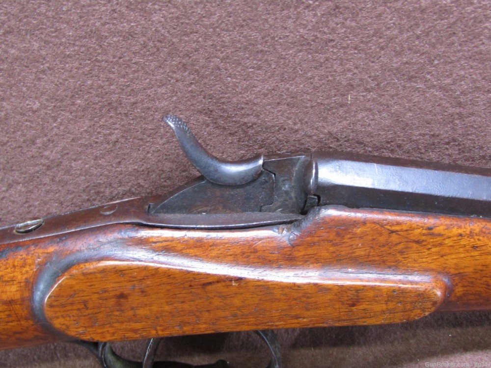 Antique Belgian Flobert 22 Cal Single Shot Roling Block Rifle-img-7