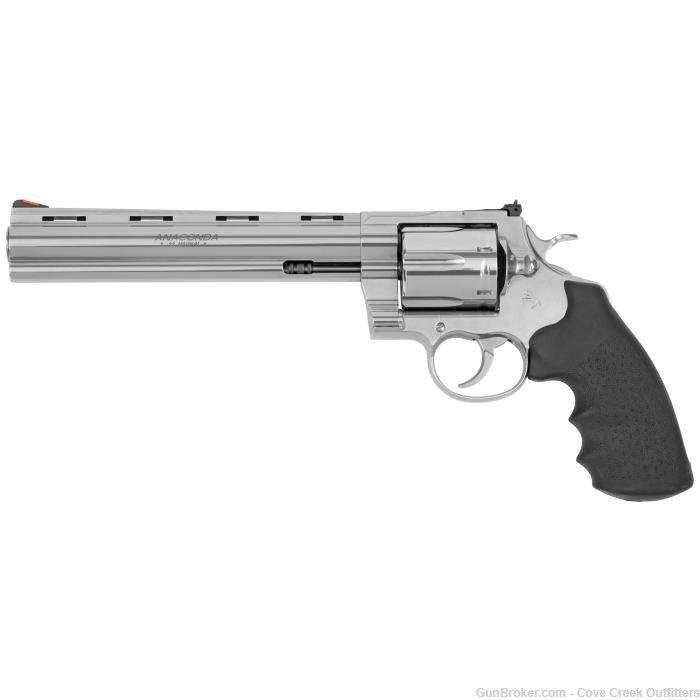 Colt Anaconda 44 Mag 8" Stainless Rubber Grip Target Sight ANACONDA-SP8RTS -img-0