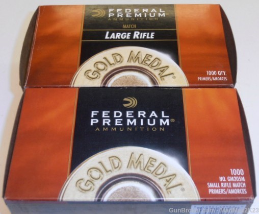 Federal Premium Gold Medal Small Rifle Match Primers #205M (2-Boxes / 2000)-img-1